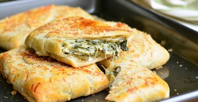 Blatterteig-Spinat-Feta-Snack