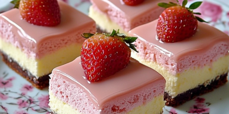 Käsekuchen mit weißer Schokolade und Erdbeermousse 🍓🍫 – Cremig & Fruchtig!