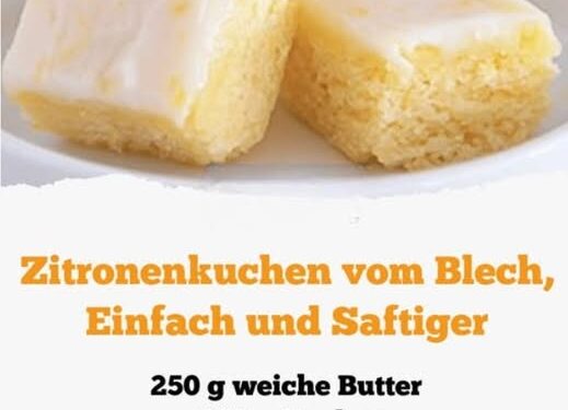Ultrasaftiger Zitronenkuchen vom Blech in 15 Minuten