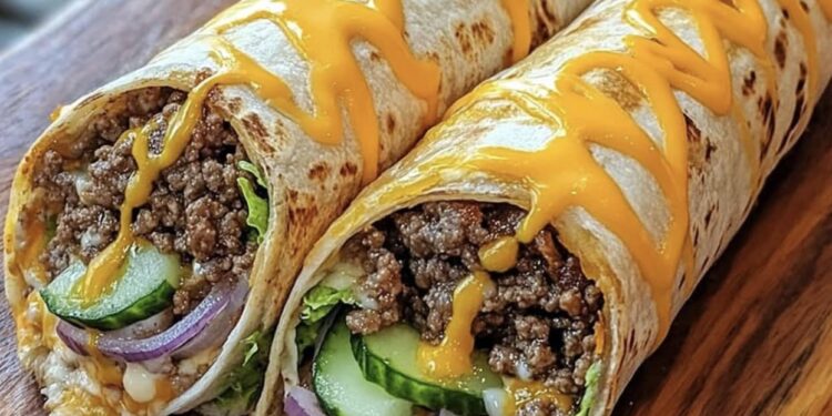 Käse-Rindfleisch-Wraps